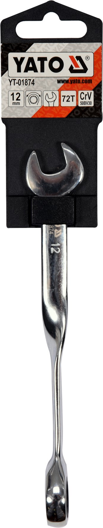 Raktas kombinuotas terkšlinis | perlenktas X | 12 mm (YT-01874)