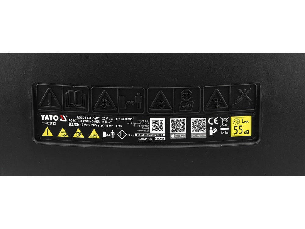 Vejos robotas žoliapjovė su perimetro laidu iki 1000 m² (YT-852093)