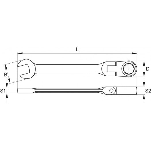 FLEX. RATCHET COMBINATION WRENCH 9MM (YT-1675)