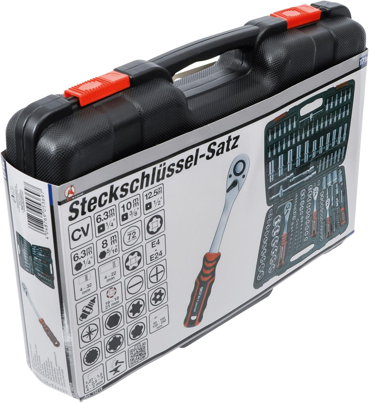 Įrankių rinkinys | 6.3 mm (1/4") / 10 mm (3/8") / 12,5 mm (1/2") | 172 vnt. (15219)