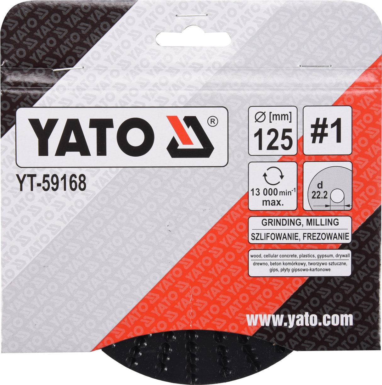Diskas/freza medžiui 125mm, No1 (YT-59168)