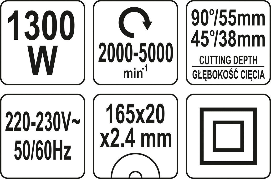 Įgilinimo pjūklas dailidės darbams 1300W | 165 mm (YT-82168)