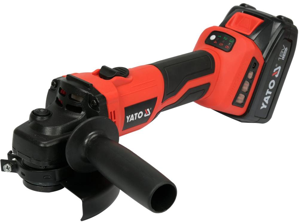 Akumuliatorinis kampinis šlifuoklis 4Ahx2 | soft start | 18V | 125 mm (YT-828295)