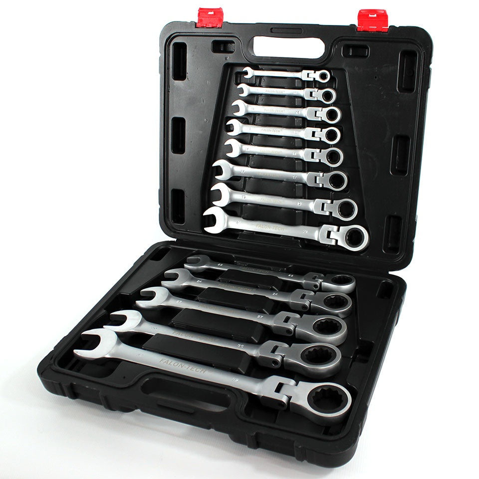 Terkšlinių raktų rinkinys | šarnyriniai | plast. dėžutė | 8-32 mm | 13 vnt. (SK5003)