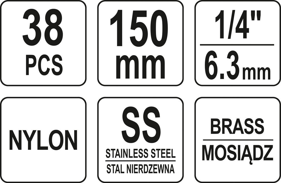 Šepečių rinkinys | 38 vnt. (YT-08196)