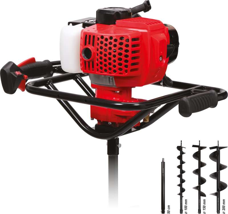 Benzininis gręžimo įrenginys | 1,4 KW + 3 grąžtai ir ilgintuvas (YT-84660)