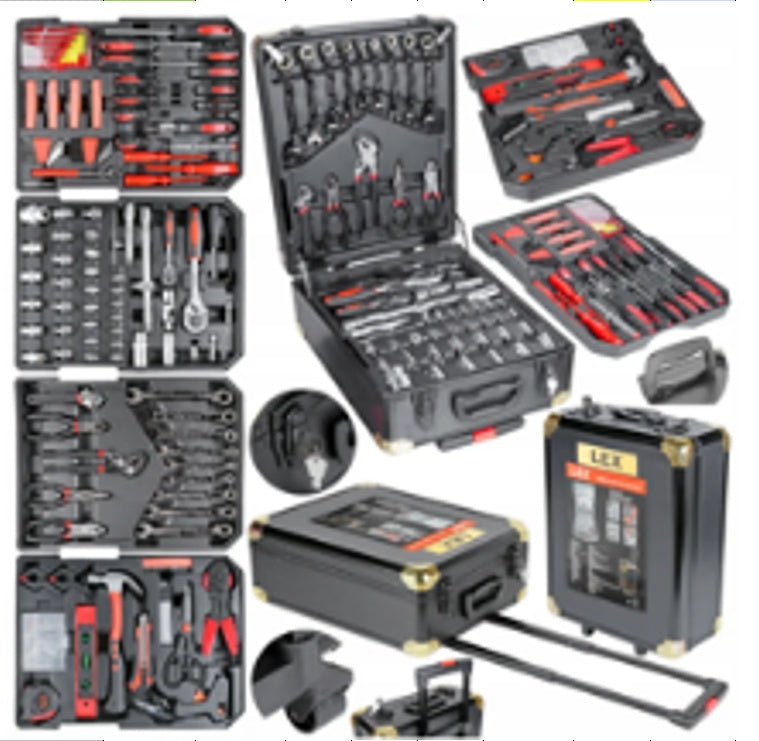 Įrankių rinkinys aliuminiame lagamine | terkšliniai raktai | su ratukais | 419 vnt. (SK582419)