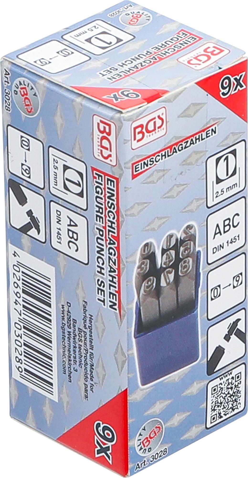 Skaičių išmušėjų rinkinys | 2,5 mm (3028)