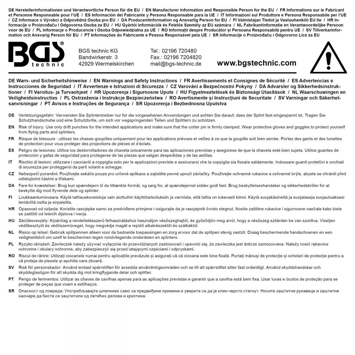 Bukų išmušėjų rinkinys | neslidi ergonomiška rankena | 180 mm | 3 - 8 mm | 6 vnt. (74591)