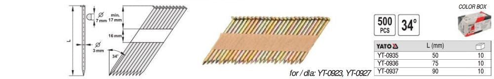 Vinys viniamūšiui 34°, 90 mm x 500 vnt (YT-0937)