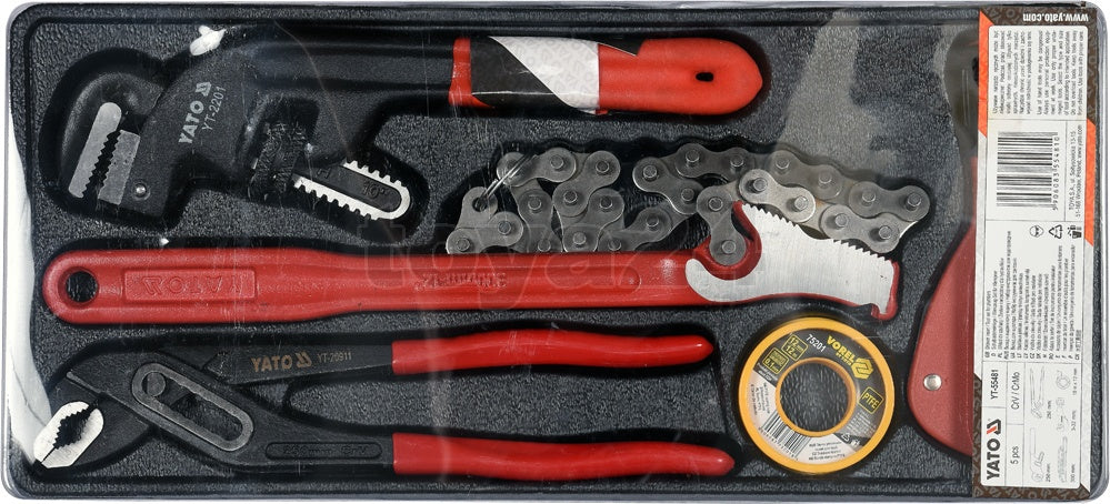 Įrankių rinkinys santechnikai su padėklu Nr.2 (YT-55481)