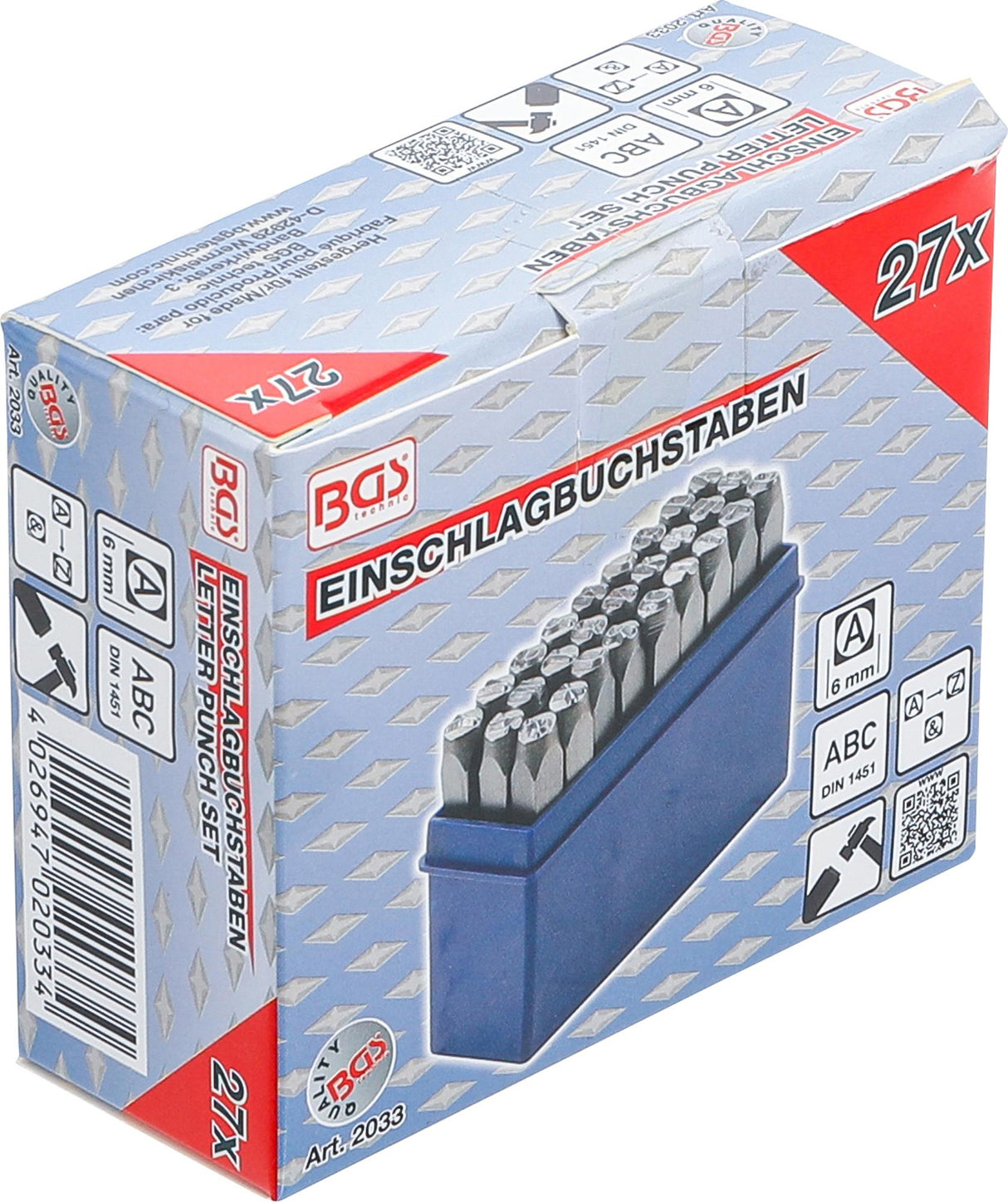 Raidžių išmušėjų rinkinys A iki Z | 6 mm (2033)