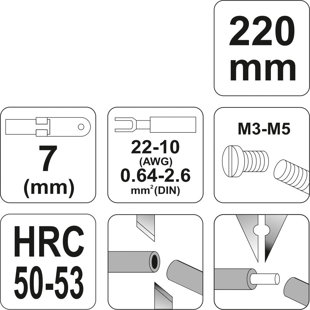 Replės laidams | 220 mm (YT-2295)