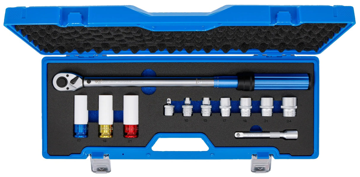 Torque wrench set with sockets | 12.5 mm (1/2") | 40 - 220 Nm | 12 pcs (74695B)