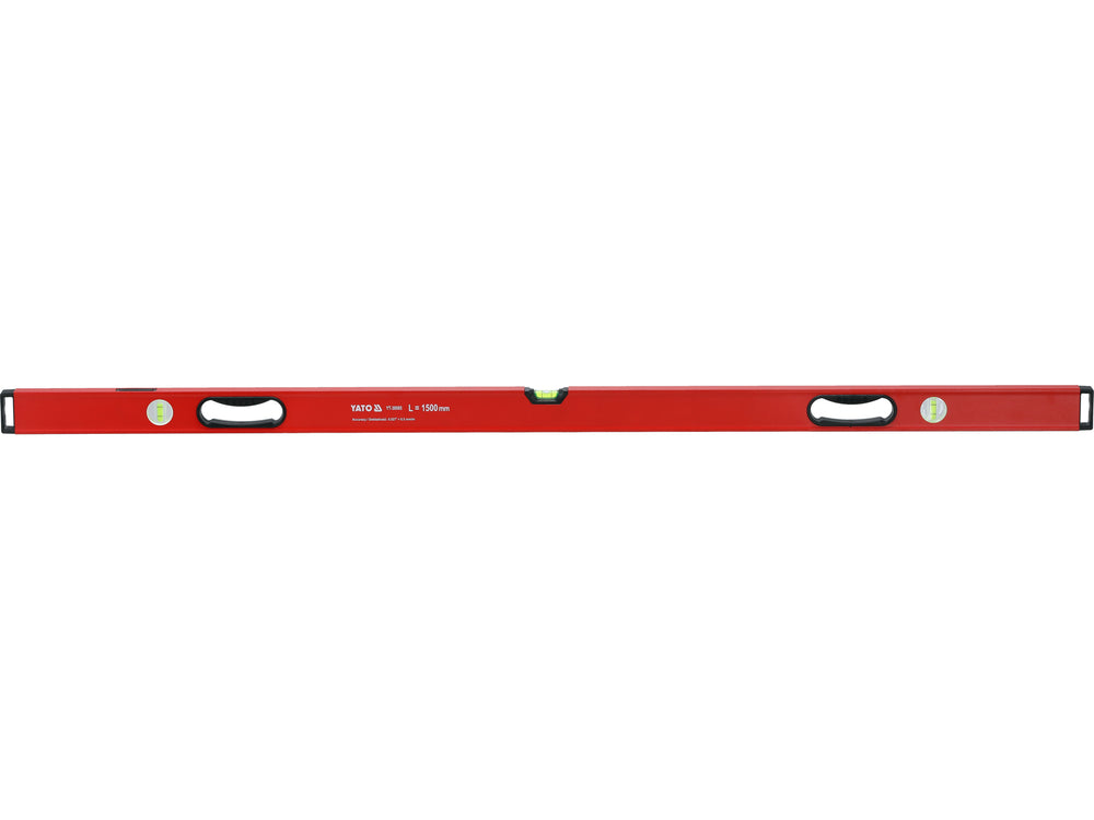 Gulsčiukas aliuminis | BOX level | 1500 mm | su rankenėlėmis | 3 akutės (YT-30085)
