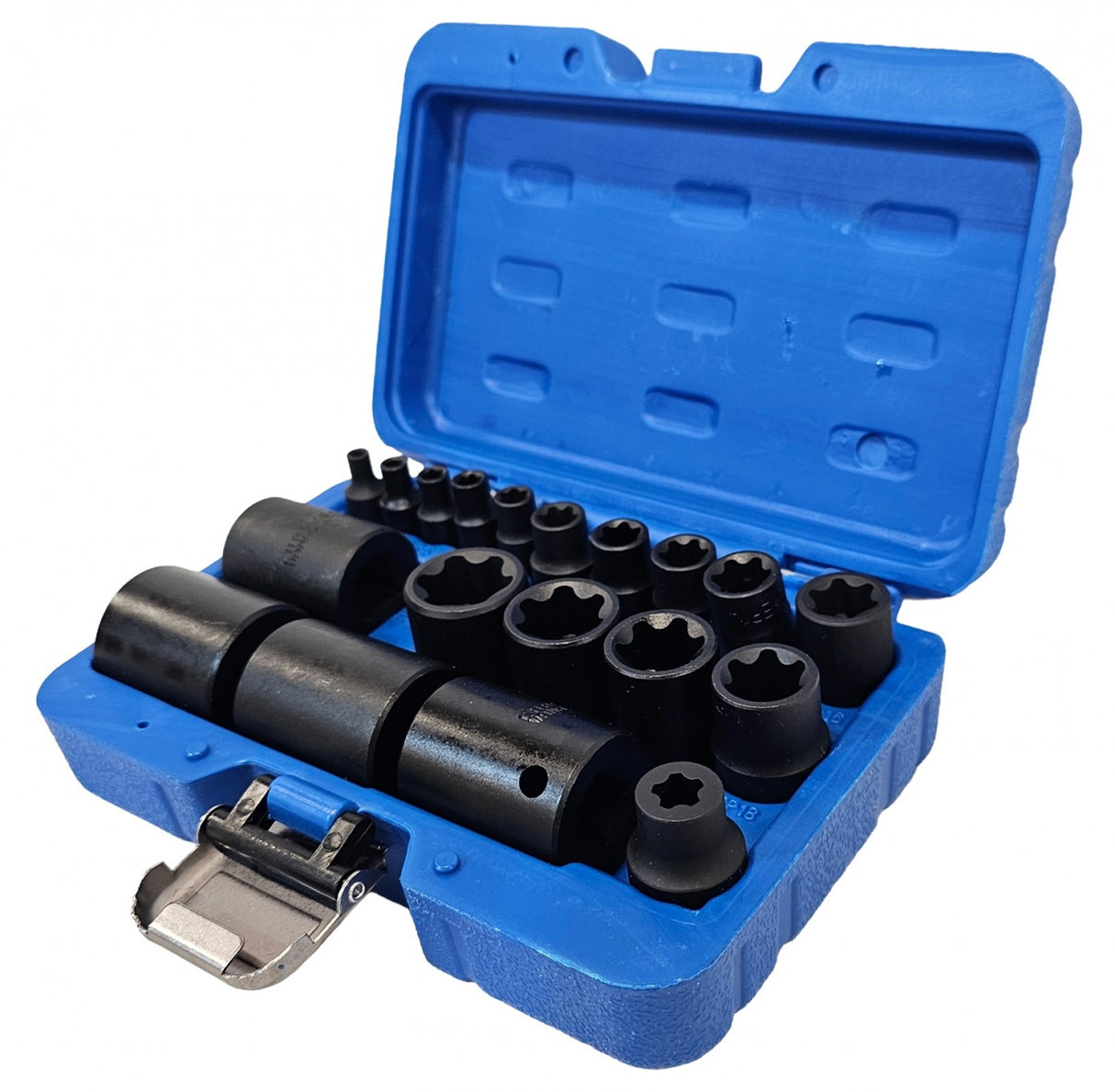 Smūginių galvučių rinkinys | E-Type Plus | 6,3 mm (1/4"), 10 mm (3/8"), 12,5 mm (1/2") | EP4 - EP32 | 19 vnt. (S11019)