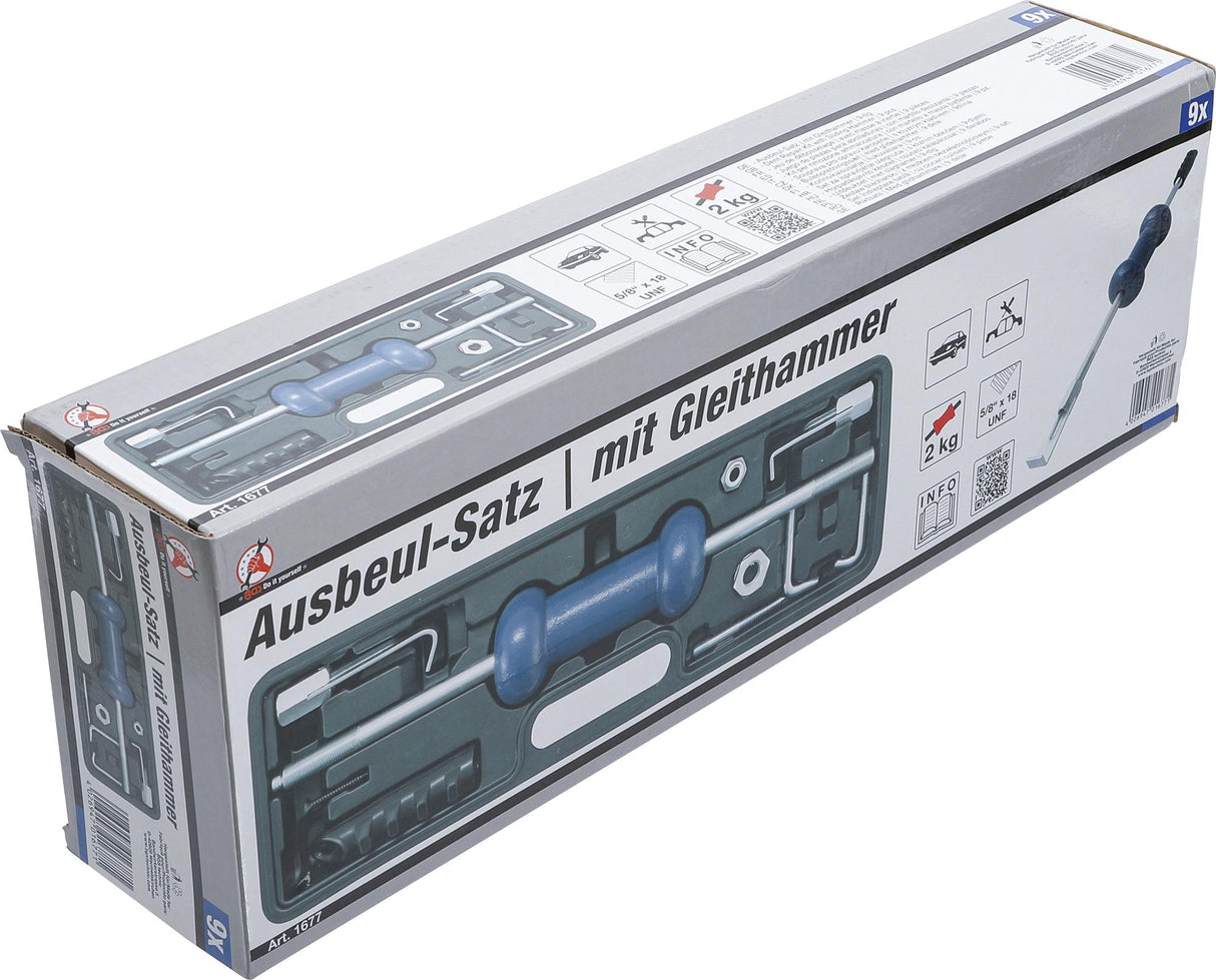 Kėbulo remonto komplektas su atbuliniu plaktuku | 9 vnt. (1677)