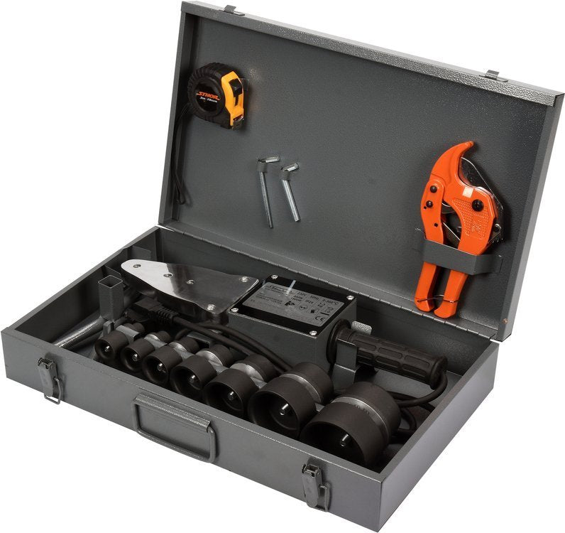 Plastikinių vamzdžių (PVC) suvirinimo aparatas | 0-300C | su rinkiniu (78910)