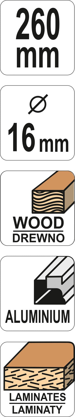 Dildė / oblius gipso kartonui apvali 260 mm (YT-61690)