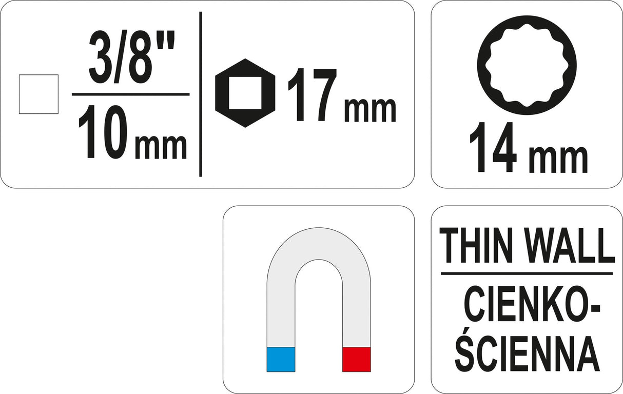 Galvutė žvakėms | 10 mm (3/8") | 14 mm (YT-38510)