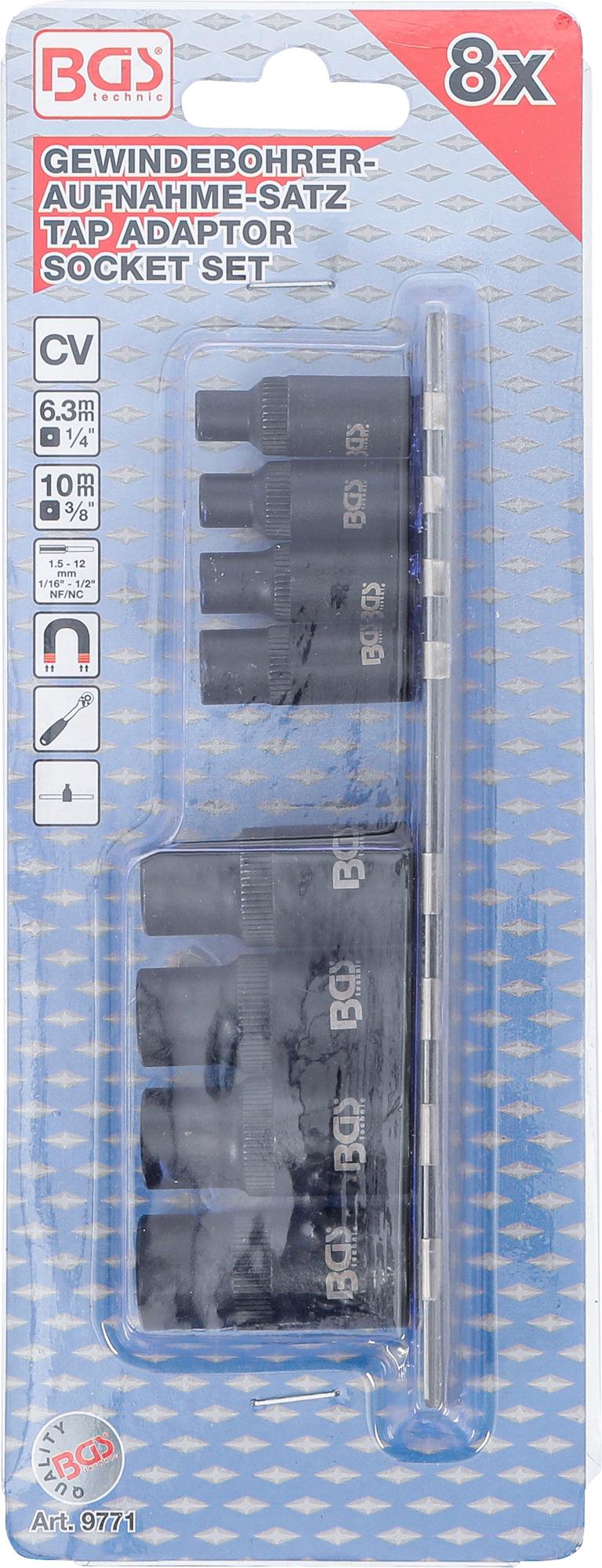 Adapterių rinkinys sriegikliams | 6,3 mm (1/4") / 10 mm (3/8") | 8 vnt. (9771)