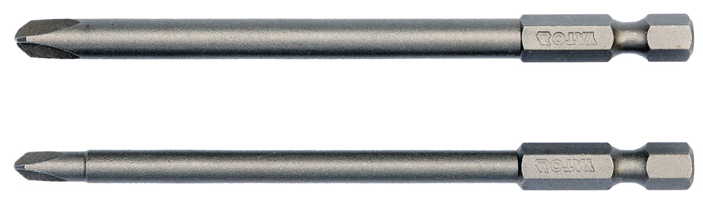 Биты крестовые трёхлопастные 1/4", 2 шт.: Nr2x100mm; Nr4x100mm
