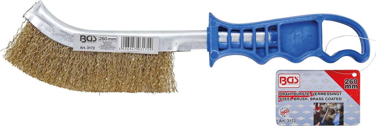 Plieninis šepetys | padengtas žalvariu | 260 mm (3172)