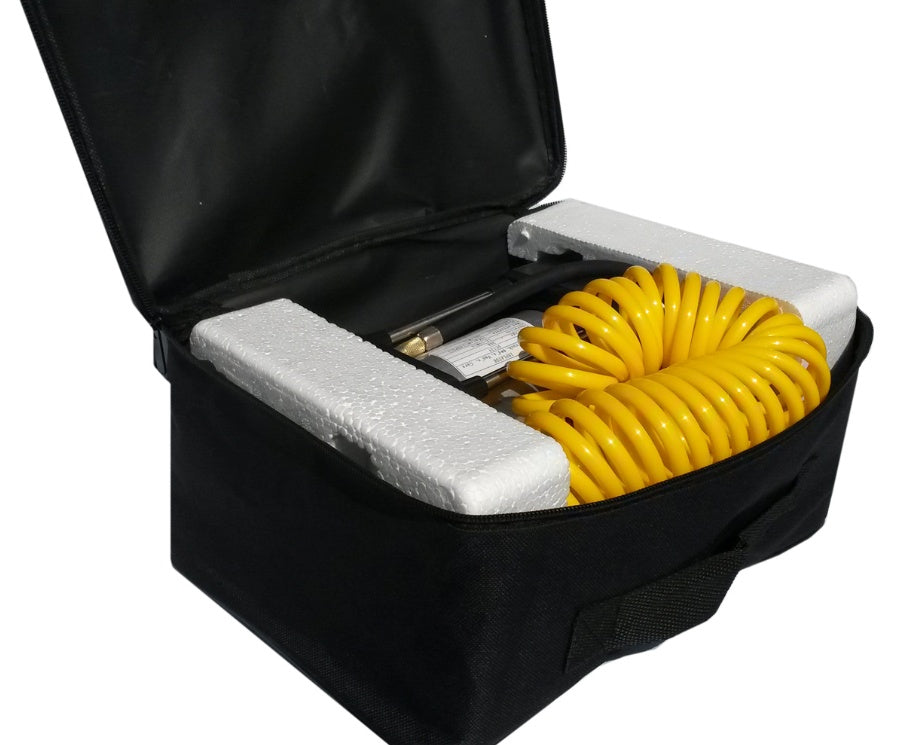 Oro kompresorius | 2x30 mm cilindrai | PU žarna | 12V (BST1023A)