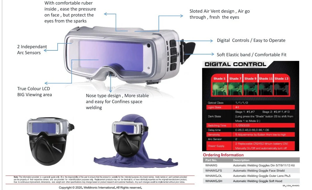 Suvirinimo akinių rinkinys | skaitmeniniai (CB3000)