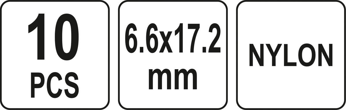 Kniedės plastikinės | 6.6 x 17.2 mm | 10 vnt. (YT-35983)