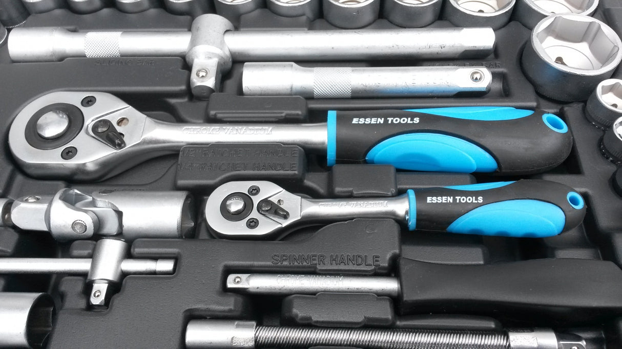 Įrankių rinkinys | 6.3 mm (1/4") + 12.5 mm (1/2") | 94 vnt. (ES80094)