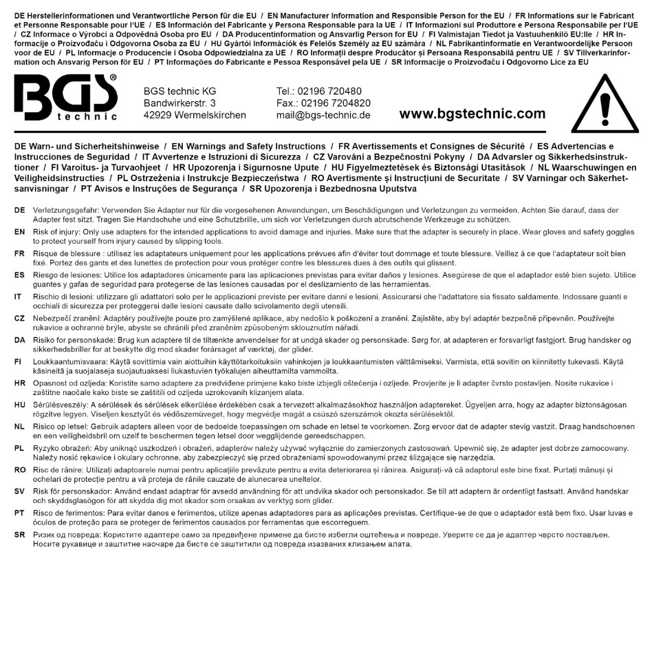 Adapterių rinkinys | SDS - išoriniai kvadratai 6,3 mm (1/4"), 10 mm (3/8"), 12,5 mm (1/2") | 3 vnt. (8214)