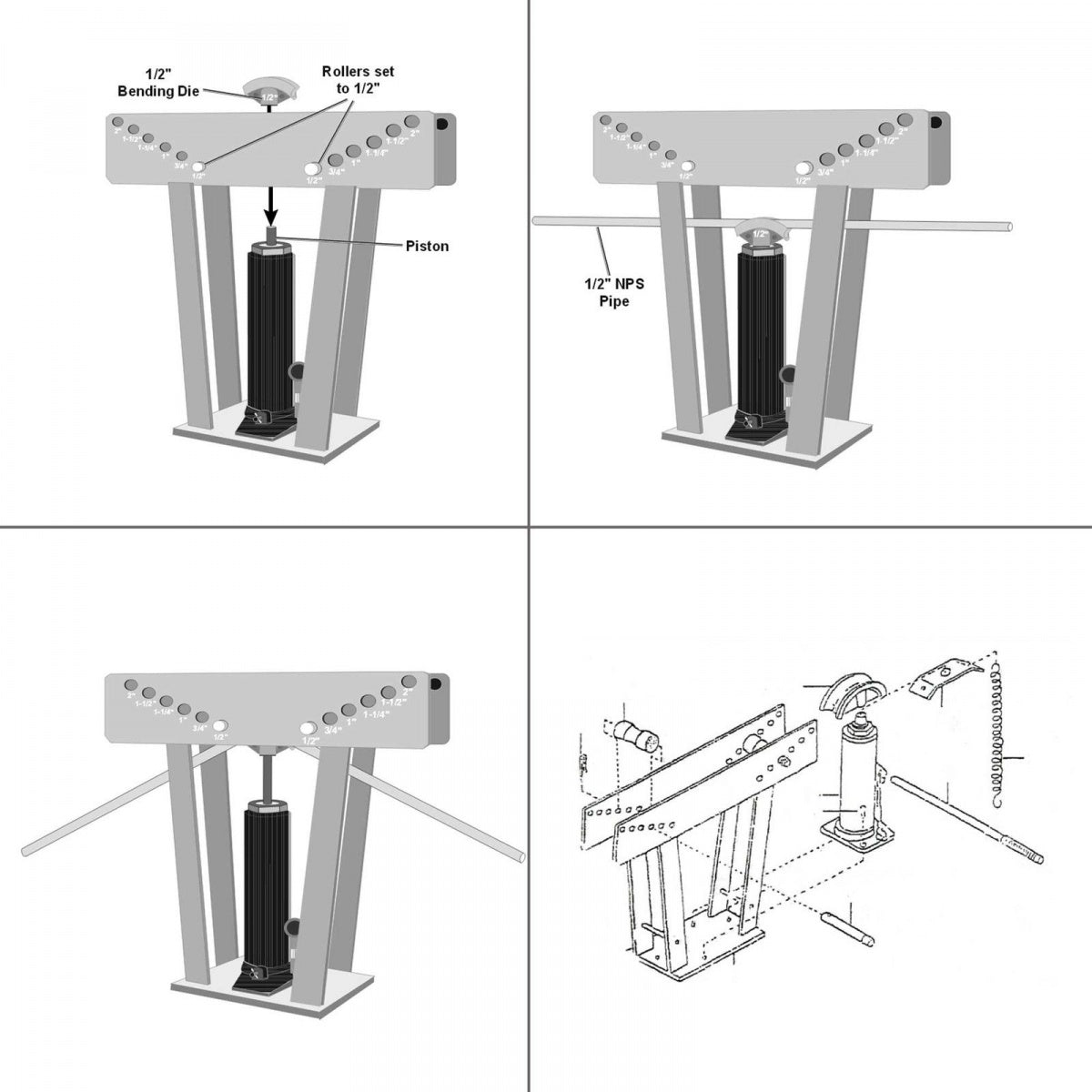 Hidraulinis vamzdžių lankstymo prietaisas | 12T (GT1212)