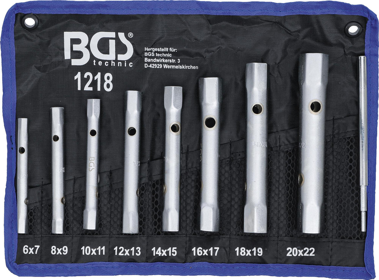 Vamzdinių raktų rinkinys | 6x7 - 20x22 mm | 8 vnt. (1218)