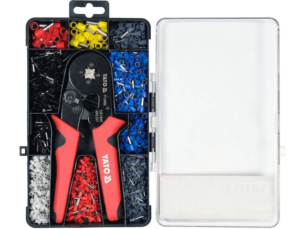 Replės jungčių užspaudimui | su rinkiniu | 0,25 iki 10 mm² | 1200 vnt. (YT-23052)