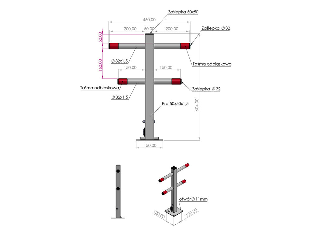 Sulankstomas parkavimo užraktas su spyna | eglutės formos (YT-55744)