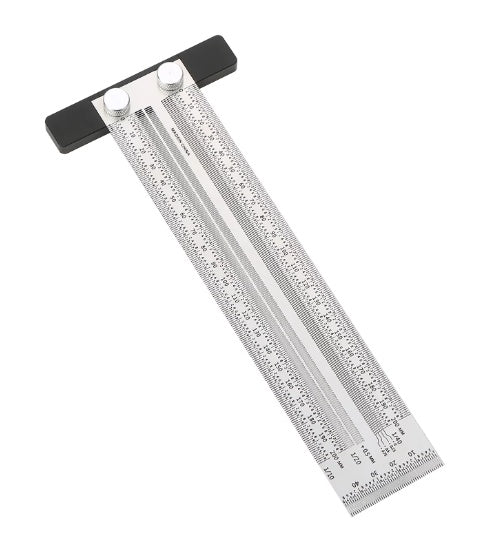 Žymėjimo / įbrėžimo liniuotė | nerūdijantis plienas | T formos | 200 mm (SR200)