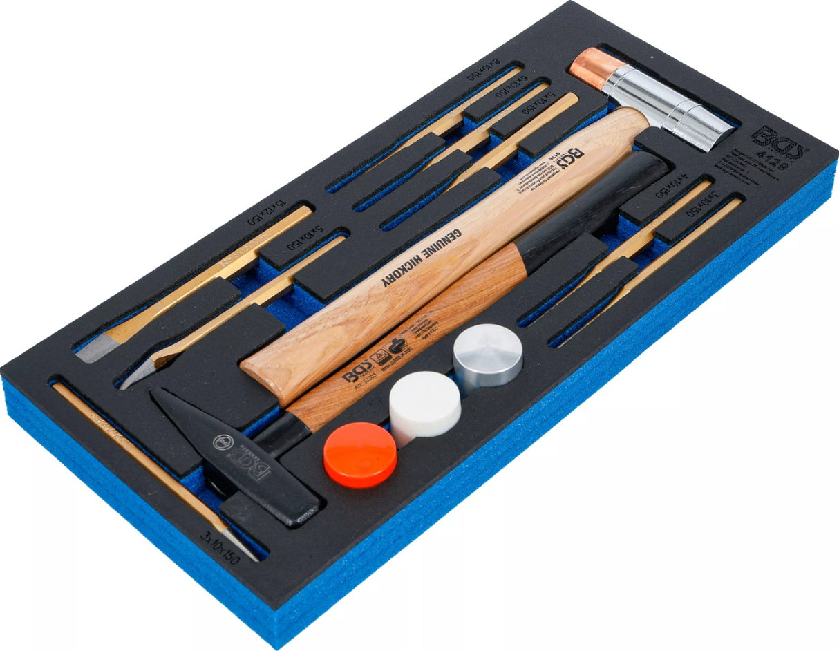 Įrankių dėklas 1/3: plaktukų ir kaltų rinkinys | 14 vnt. (4129)