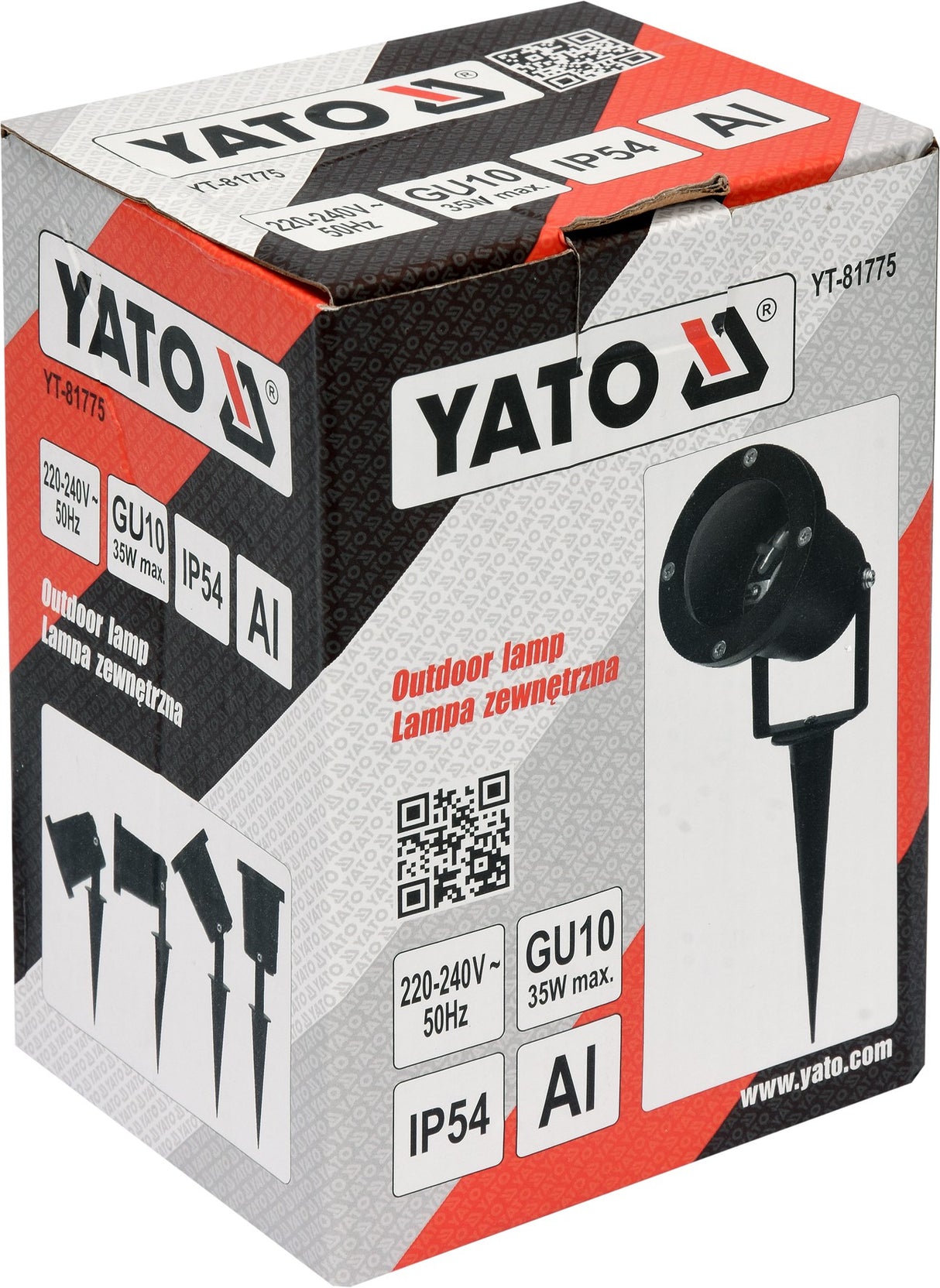 Grafitinis sodo šviestuvas GU10 su juodo aliuminio korpusu (YT-81775)