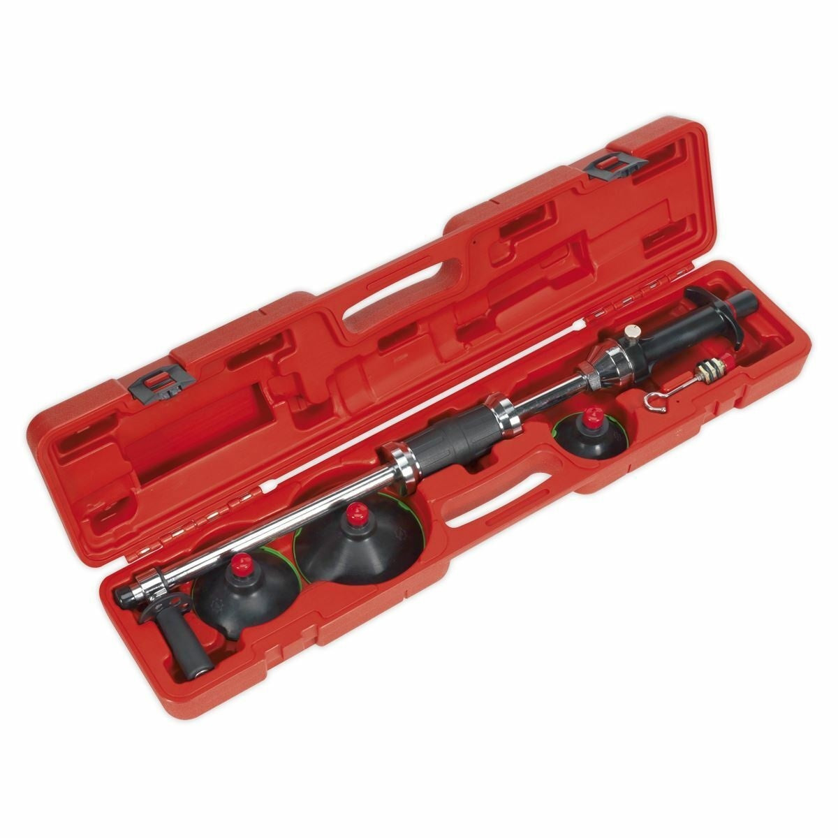 Atbulinis plaktukas kėbulo lyginimui vakuuminis | be kompresoriaus | su Φ75,Φ100,Φ125 mm padais (SK2048)