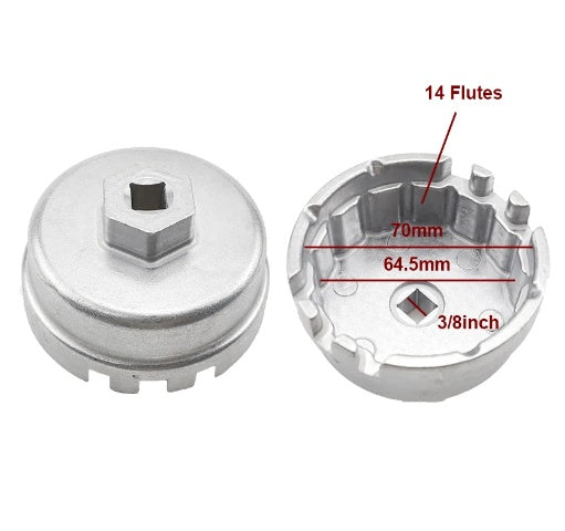 Lėkštelė tepalo filtrui | 14-kampų | Ø 64.5 mm | Toyota (OFW-65)