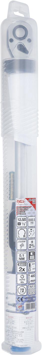 Dinamometrinis raktas | skaitmeninis | 12.5 mm (1/2") | 40 - 200 Nm (950)