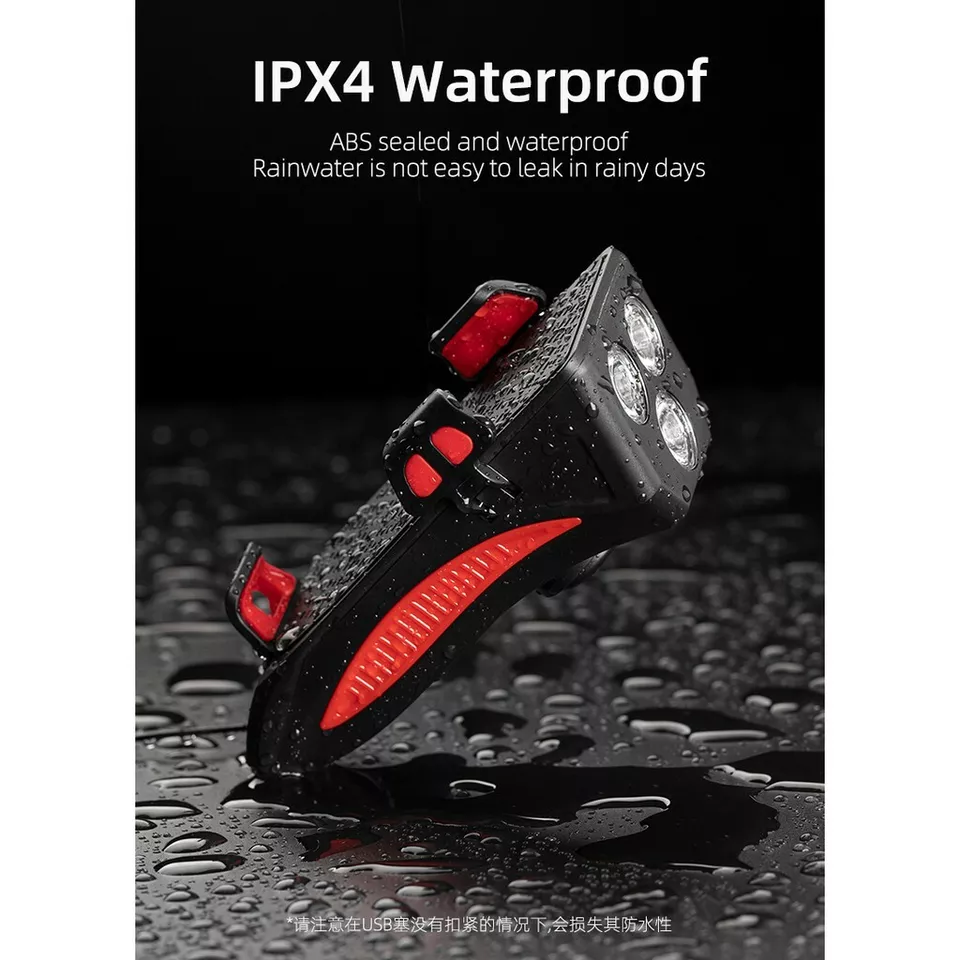 Dviračio žibintas su telefono laikikliu | signalas | daugiafunkcinis / powerbank | USB | 3 led (RBL3)