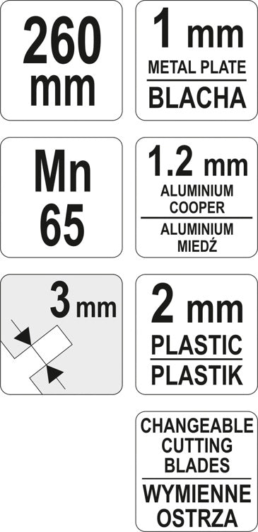 Žirklės skardai 240 mm (YT-19260)