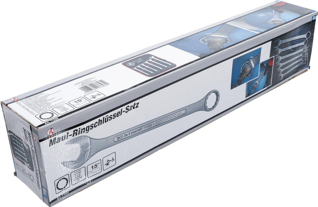 Kombinuotų veržliarakčių rinkinys | XXL | coliniai dydžiai | 1-5/16" - 2" | 6 vnt. (71026)