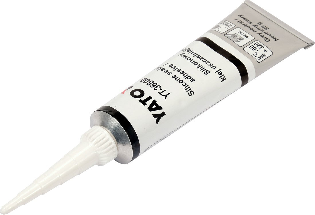 Silikono sandariklis | aukštos temperatūros | pilkas | 85 g (YT-36800)