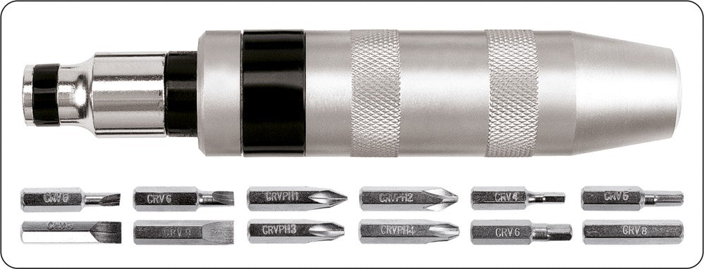 Smūginis atsuktuvas su antgaliais | 13 vnt. (65123)