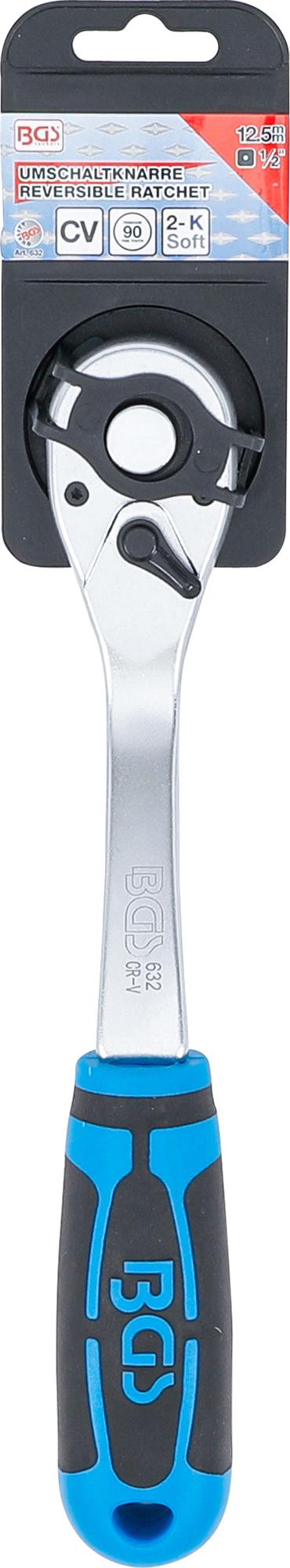 Rankena galvutėms terkšlinė | smulkūs dantukai | 12.5 mm (1/2") (632)