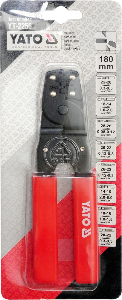 Replės 180 mm, 5 rūšių antgaliams (YT-2256)