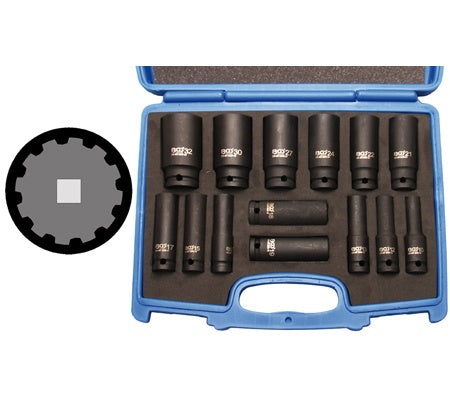 Smūginių ilgų galvučių rinkinys | daugiafunkcinės | 12,5 mm (1/2") | 10 - 32 mm | 14 vnt. (5209)